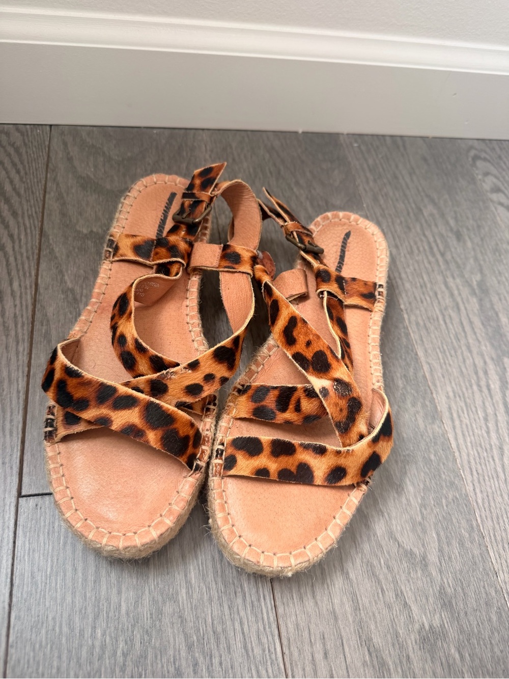 Madewell Leopard Print Espadrille Sandals - Brown/Black